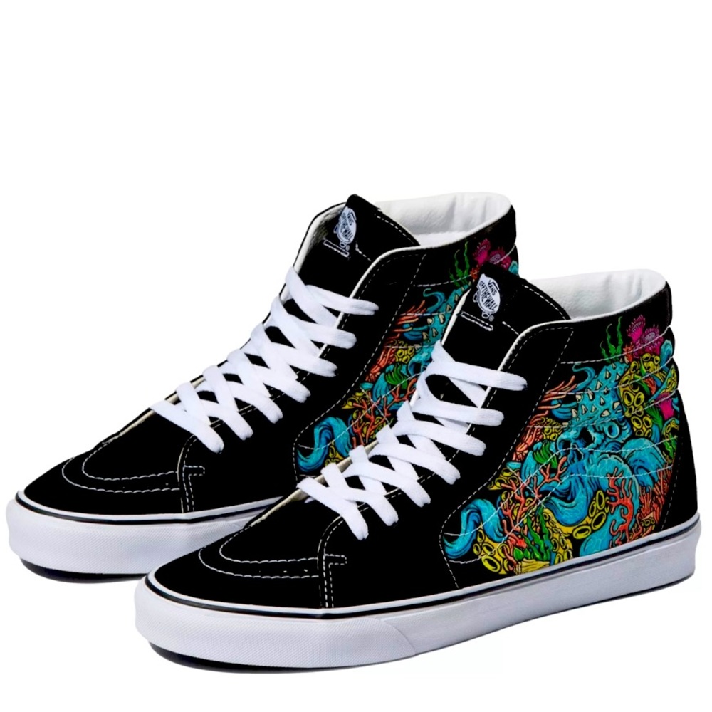 Vans Sk8-Hi Underwater Black & White Skate Shoes